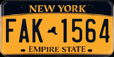 NY license plate FAK1564