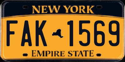 NY license plate FAK1569