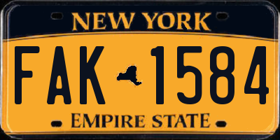 NY license plate FAK1584