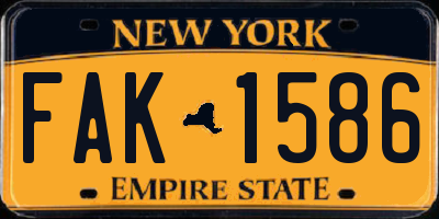 NY license plate FAK1586