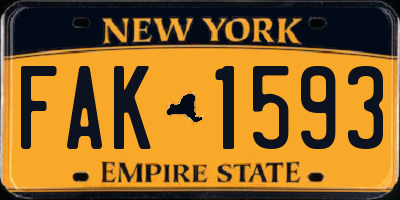 NY license plate FAK1593