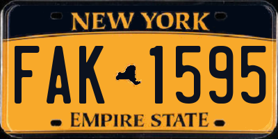 NY license plate FAK1595