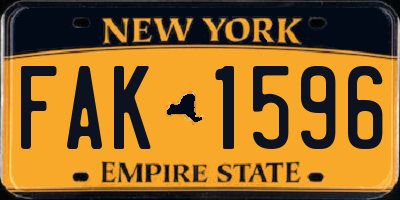 NY license plate FAK1596