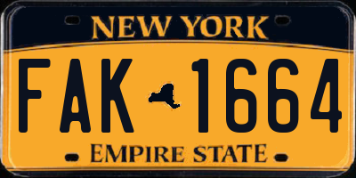 NY license plate FAK1664