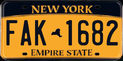 NY license plate FAK1682