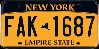 NY license plate FAK1687