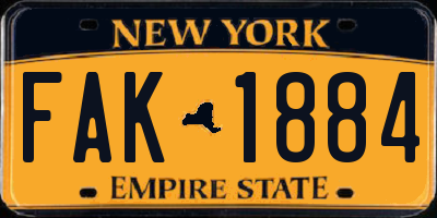NY license plate FAK1884