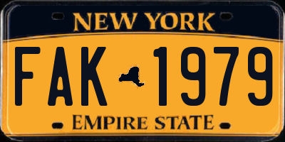 NY license plate FAK1979