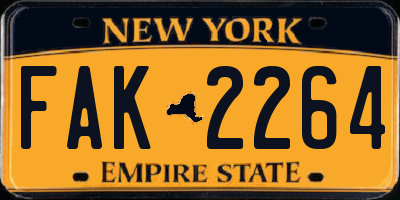 NY license plate FAK2264