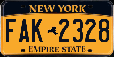 NY license plate FAK2328