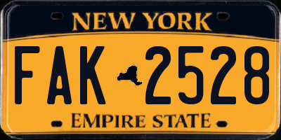 NY license plate FAK2528