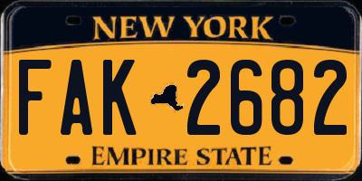 NY license plate FAK2682