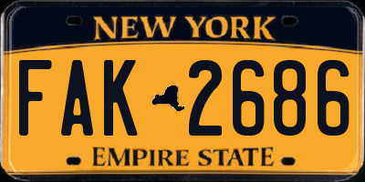 NY license plate FAK2686