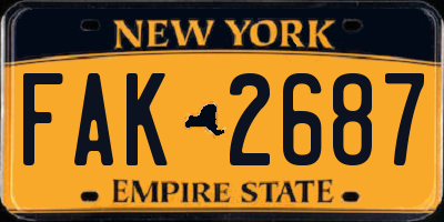 NY license plate FAK2687