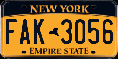 NY license plate FAK3056