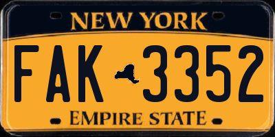 NY license plate FAK3352