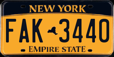 NY license plate FAK3440