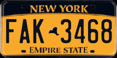 NY license plate FAK3468