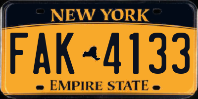 NY license plate FAK4133