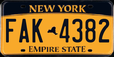 NY license plate FAK4382