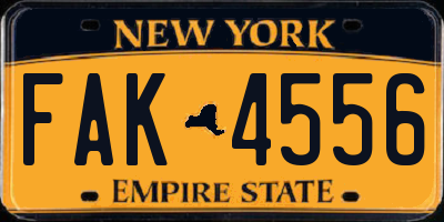 NY license plate FAK4556