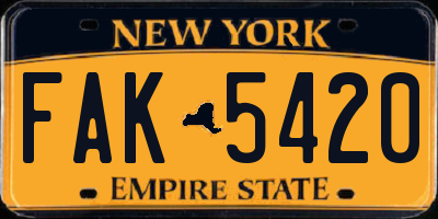 NY license plate FAK5420