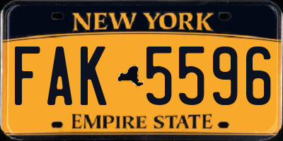 NY license plate FAK5596
