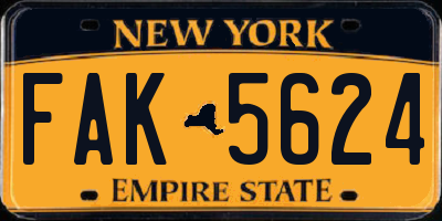 NY license plate FAK5624
