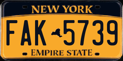 NY license plate FAK5739