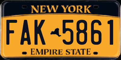 NY license plate FAK5861