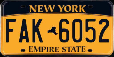 NY license plate FAK6052