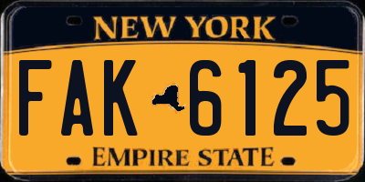NY license plate FAK6125