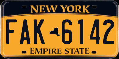 NY license plate FAK6142