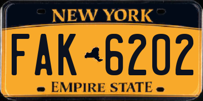 NY license plate FAK6202