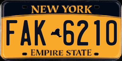 NY license plate FAK6210
