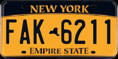 NY license plate FAK6211