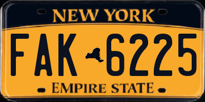NY license plate FAK6225