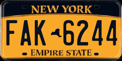 NY license plate FAK6244