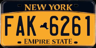 NY license plate FAK6261
