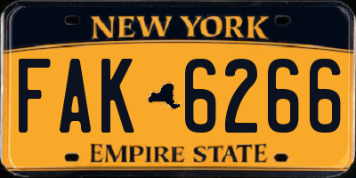 NY license plate FAK6266