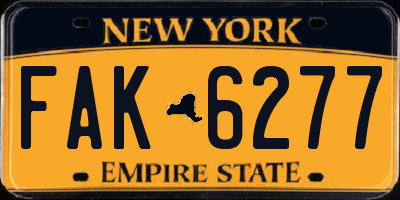 NY license plate FAK6277