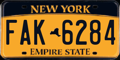 NY license plate FAK6284