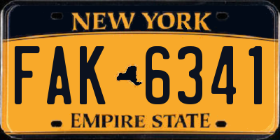NY license plate FAK6341