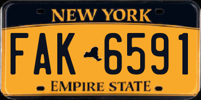 NY license plate FAK6591