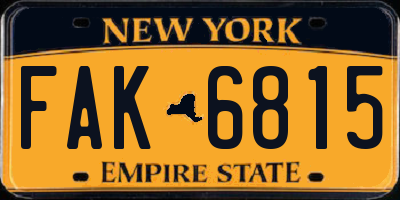 NY license plate FAK6815