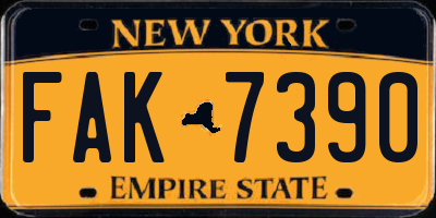 NY license plate FAK7390
