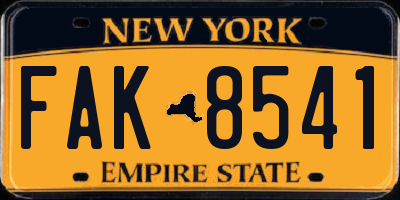 NY license plate FAK8541