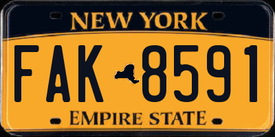 NY license plate FAK8591