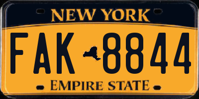 NY license plate FAK8844