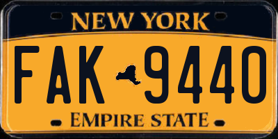 NY license plate FAK9440
